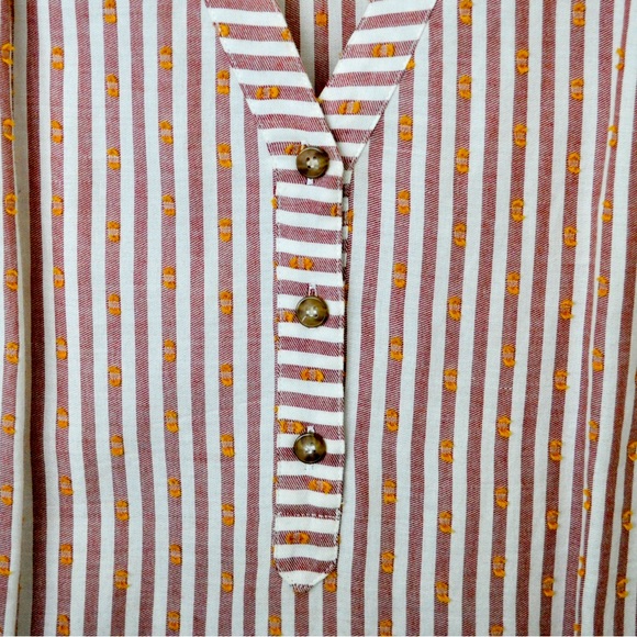 Veronica Beard Candy Stripe V-Neck Blouse - Picture 4 of 14